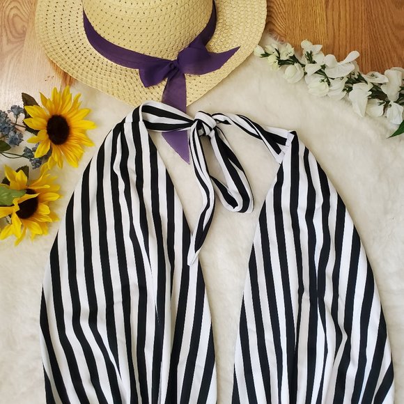 🎊HP🎊 NWOT COCOSHIP STRIPE PIN-UP GIRL HALTER ONE PIECE SWIMSUIT - Picture 3 of 8